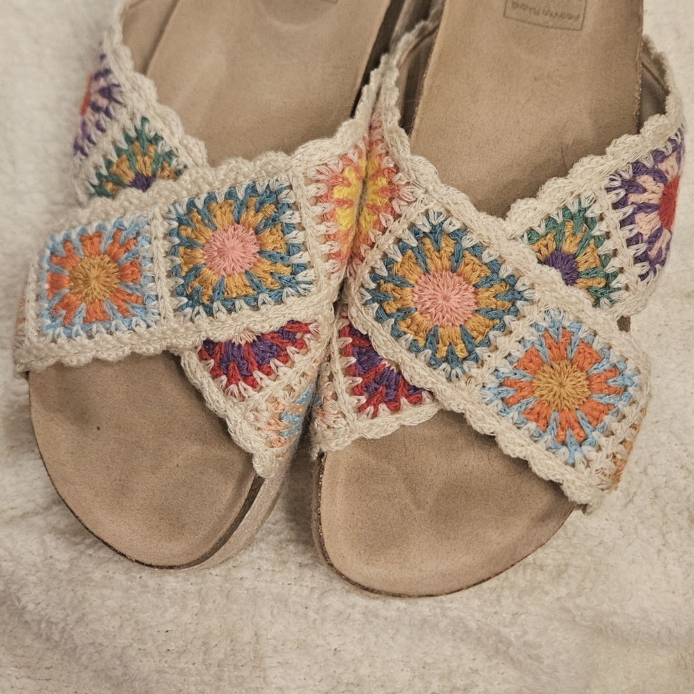 Colorful Crochet Granny Squares Women's Platform Sandals - Picture 2 of 6